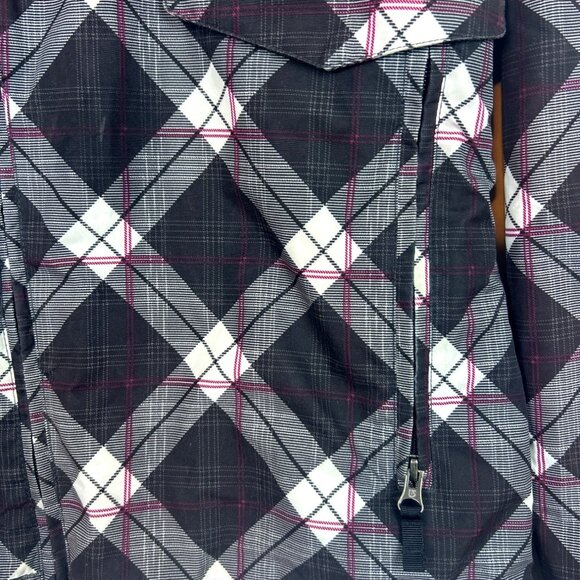 Burton DryRide Women's M Snowboarding Ski Jacket Black Pink Plaid Hooded Lined - Picture 5 of 13